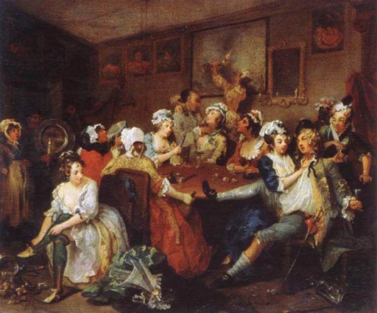 William Hogarth The Rake-s Progress the orgy Germany oil painting art